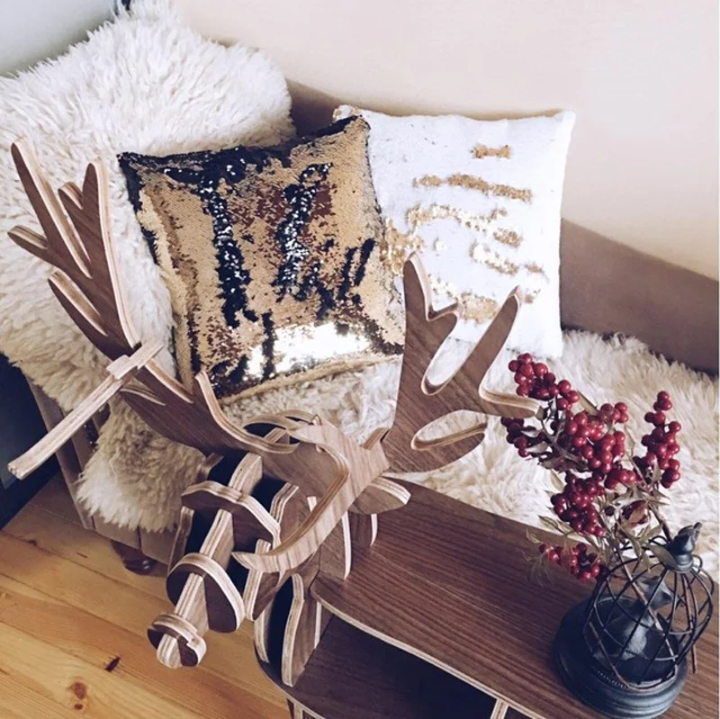 GIANTEX DIY Two Tone Блеск Блестки Площадь Диван Чехлы Декоративные Наволочки Home Decor Бросьте Чехол 40x40 см U1212