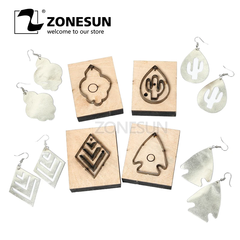 ZONESUN рыбы DIY Резак кожа серьги резки кактус украшения шаблон для высечки машины