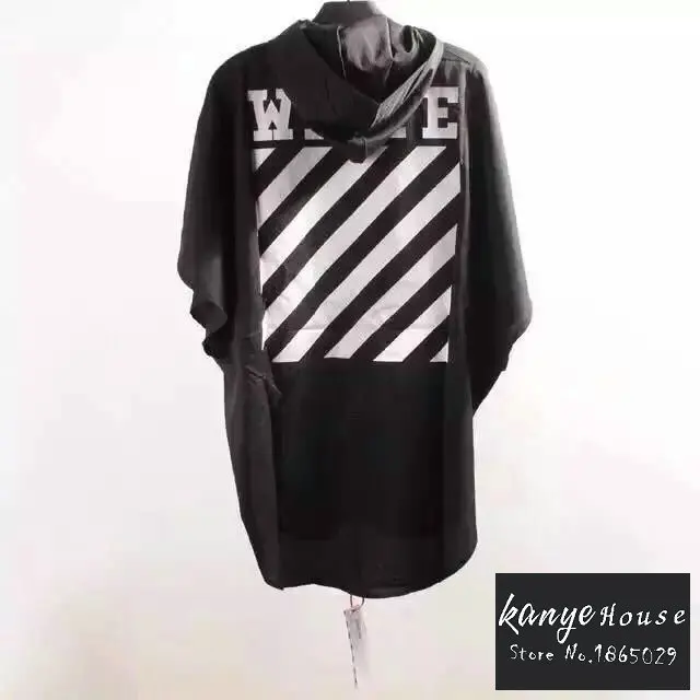 2015 mens clothing hooded cloak S-XL Black designer long trench coat men nightclub fashion famous brand off white virgil abloh | Мужская