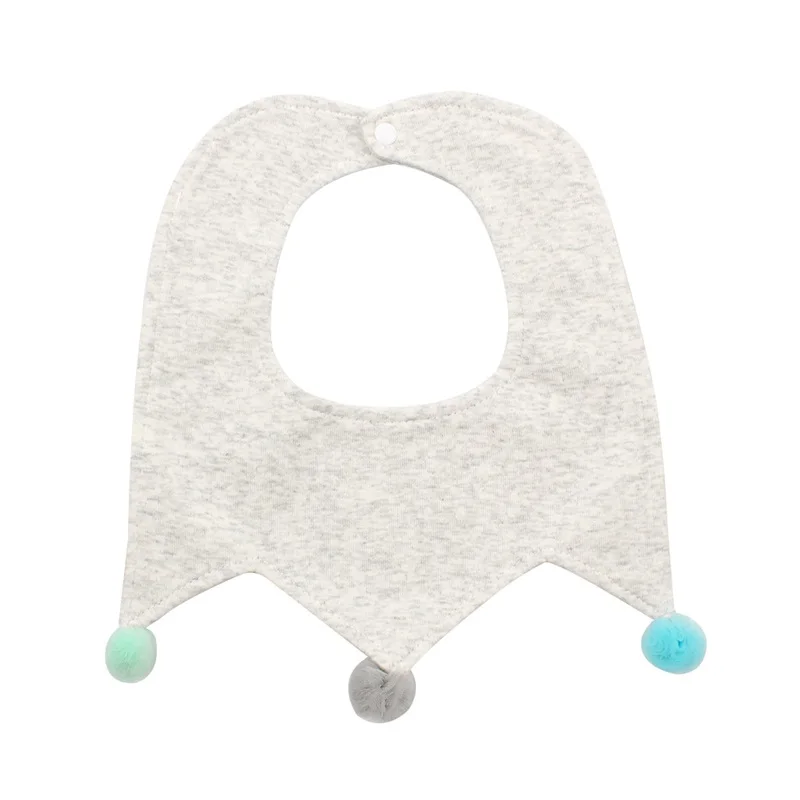 2 PCS Crown Cotton Baby Bibs Cute INS Infant For Girls Pompom Saliva Towel Bib Burp Clothes Clothing | Детская одежда и обувь