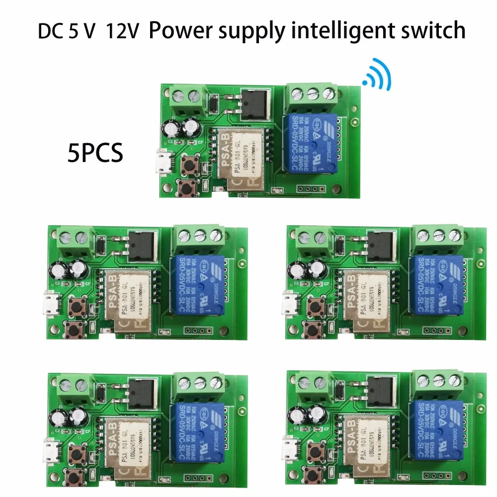 5 шт. в пост. Тока 32 В Wi Fi умный переключатель diy релейный модуль дом через ios Android