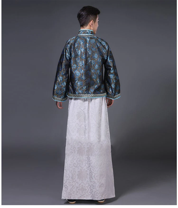 Китайский древний династии Цин Гар для мужчин t Национальный мужчин Cheongsam Тан костюм наборы традиционный Восточный Hanfu мужской vestido
