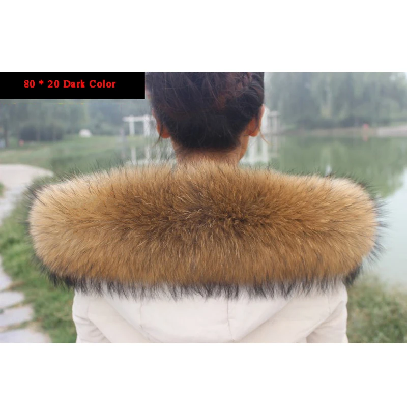 

100% Pure Natural Raccoon Fur Scarf Female Real Raccoon Fur Collar Winter Warm Shawl Fur Collar Scarf Women WF-56