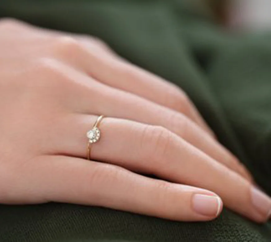 Женское золотое кольцо Crown Group имитация алмазного хвоста 14 k|Кольца| |
