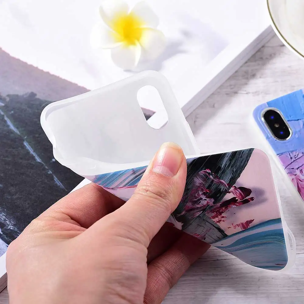 Boucho Cover Case for iphone XS MAX 6 6s 7 8 Plus Phone Cases Lovely Colorful Marble Granite Soft Silicone For XR X |