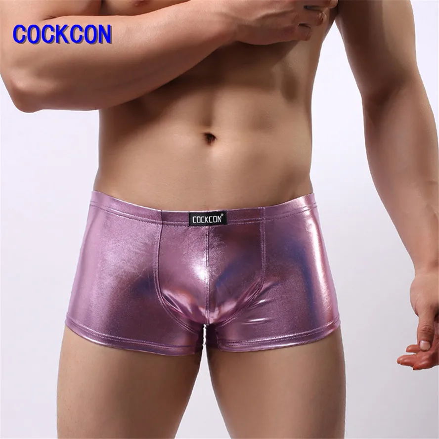 COCKCON 2017 Для мужчин Мужские экзотические боксёры искусственная кожа Нижнее Бельё
