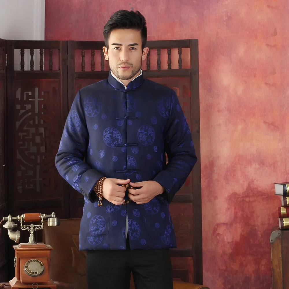 Новое поступление синяя куртка китайские традиционные пальто мужские куртки с