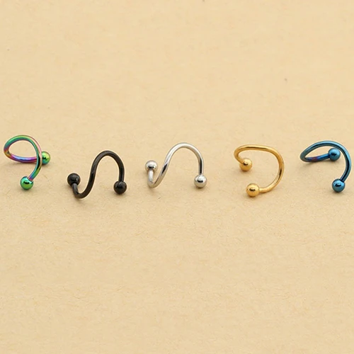 2 шт нержавеющая сталь Спираль Твистер губы нос кольцо тела прокол пирсинг