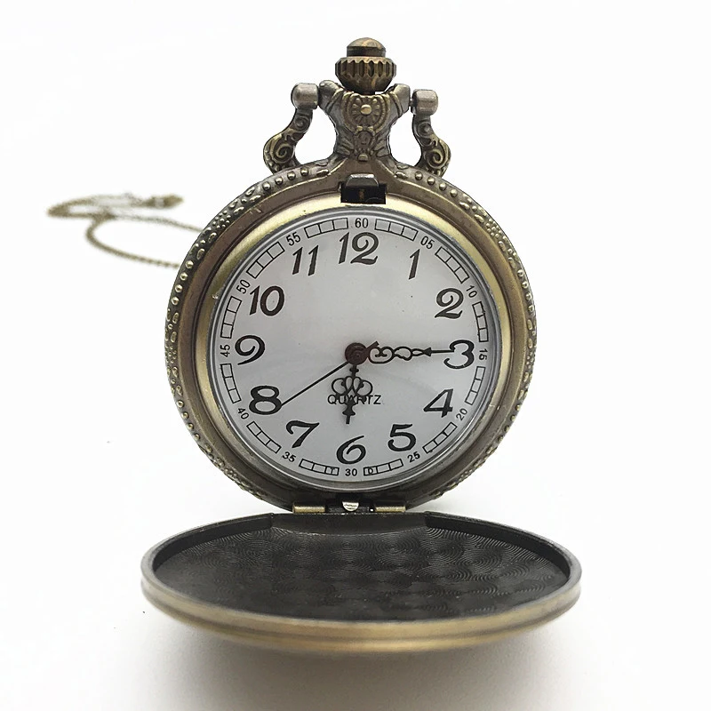 Часы наручные для мужчин и женщин карманные в стиле ретро бронзового тона