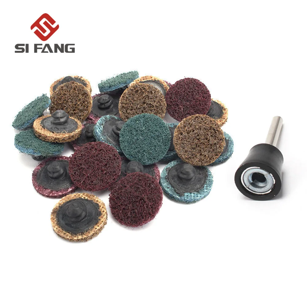 

31Pcs 1" Nylon Sanding Disc Tray&Holder R-Type Roloc Disc For Metal Wood Polishing Abrasive Sanding Disc