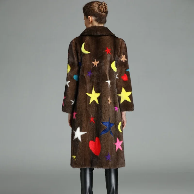 2021 брендовая роскошная женская куртка из натурального меха норки длинный стиль с