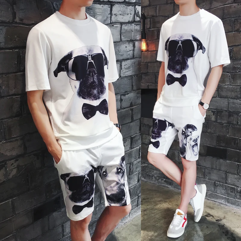 Футболка с короткими рукавами для мужчин комплект костюм повседневные шорты