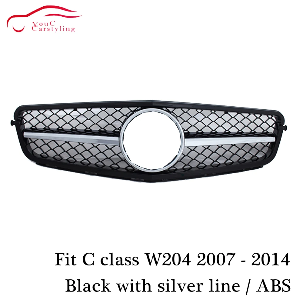 W204 AMG Внешний вид Решетка переднего бампера гриль сетка подходит для Mercedes C class 2007