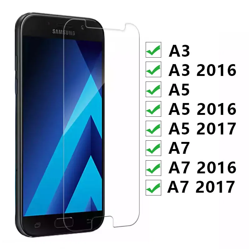 Защитное стекло для Samsung A5 2017 A7 A3 2016 закалённое экрана на Galaxy A 3 5 7 3a 5a 7a A52017 A52016