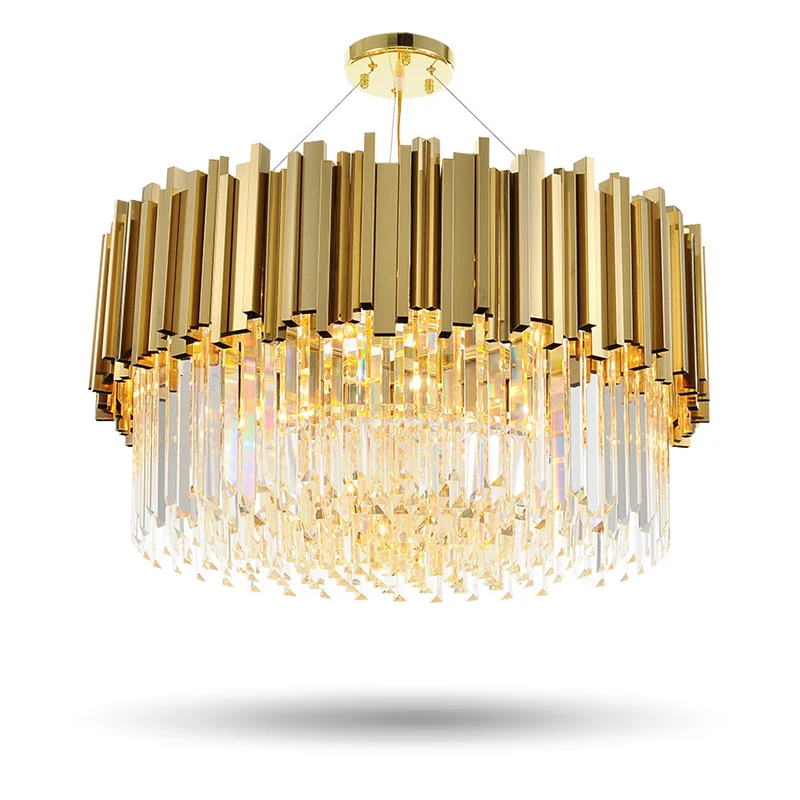 

New large round luxury modern crystal chandelier lamps for living room dinning room gold LED postmodern Chandeliers lighting