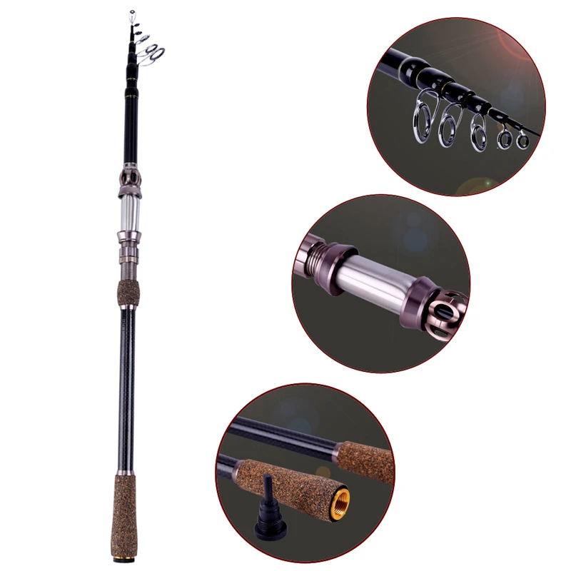 Высокое Качество! 99% Углеродного Волокна Телескопическая Удочка Спиннинг Полюс