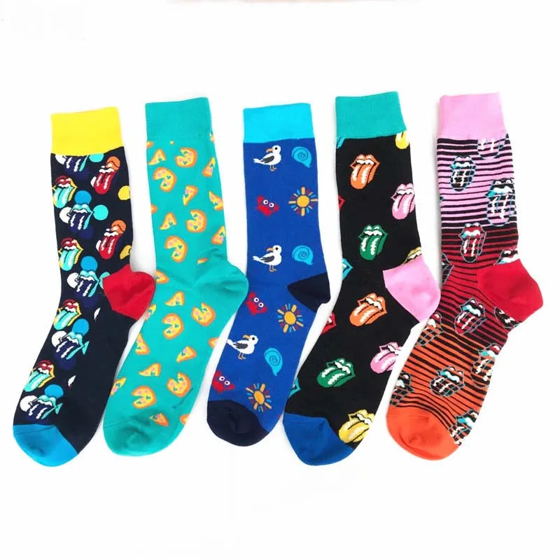 

Fashion New Product Creative Personality Cartoon Animal Bird Casual Art Jacquard Unisex Socks Stripe Geometry Harajuku Meias