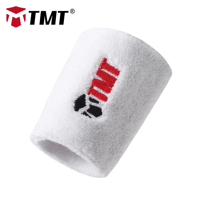 White TMT напульсники спортивный напульсник повязка на руку пот Скоба для запястья обертывания тренажерный зал волейбол баскетбол бадминтон хлопок 8 цветов - Цвет: White