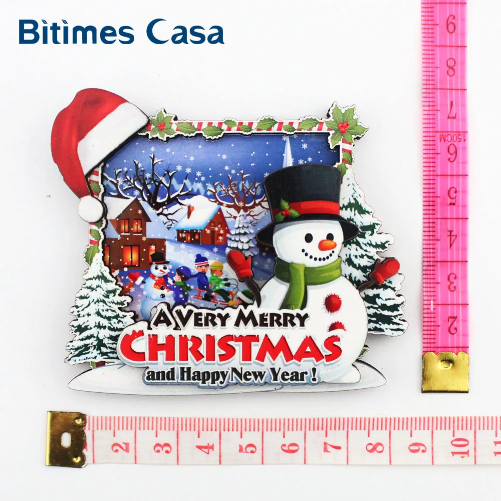 Bitimes 3D магниты на холодильник для Рождественского украшения снежный человек