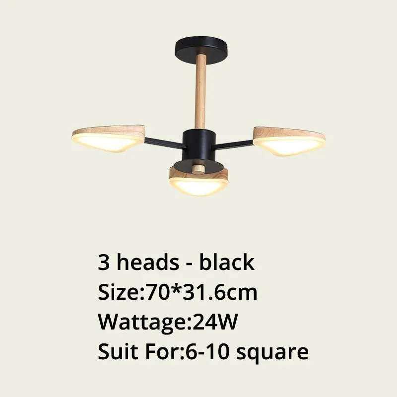 3 heads black 24w Новые люстры, Светильники для спальни, гостиной, кабинета, дома, лампа 3, 6, 8 головок, Lamparas De Techo, домашний декор - Цвет абажура: 3 heads black 24w