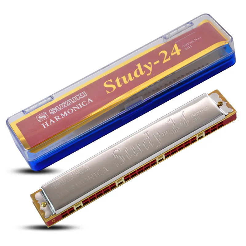Suzuki 24 hole Harmonica key of C Tremolo Folk Master Hole для начинающих играть в полифонный тон|24