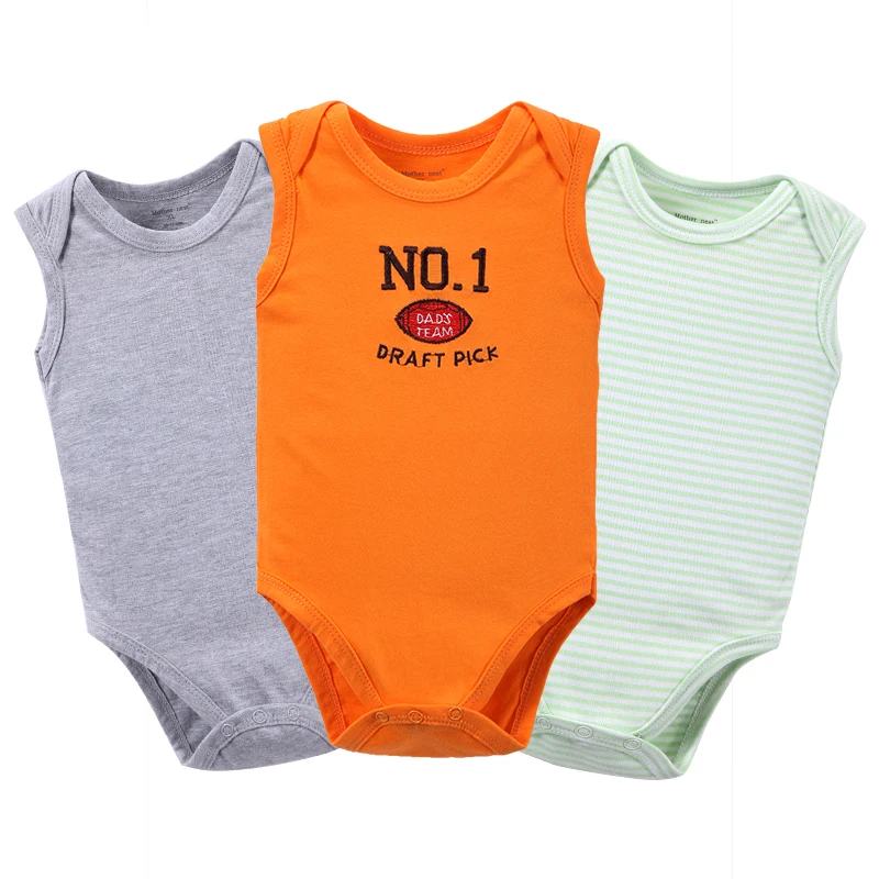 Первоначально тавро младенца рукавов Bodysuit 3шт Infant Тело Жилет Одежда Комбинезон