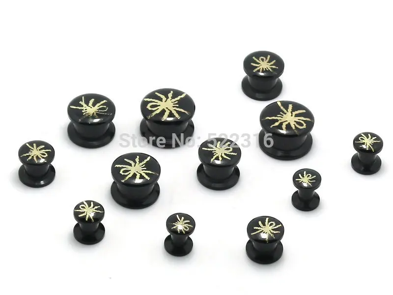 12 шт. MIX Акриловые винт внутреннего Нитки паук Золотой изображение тайник разъем