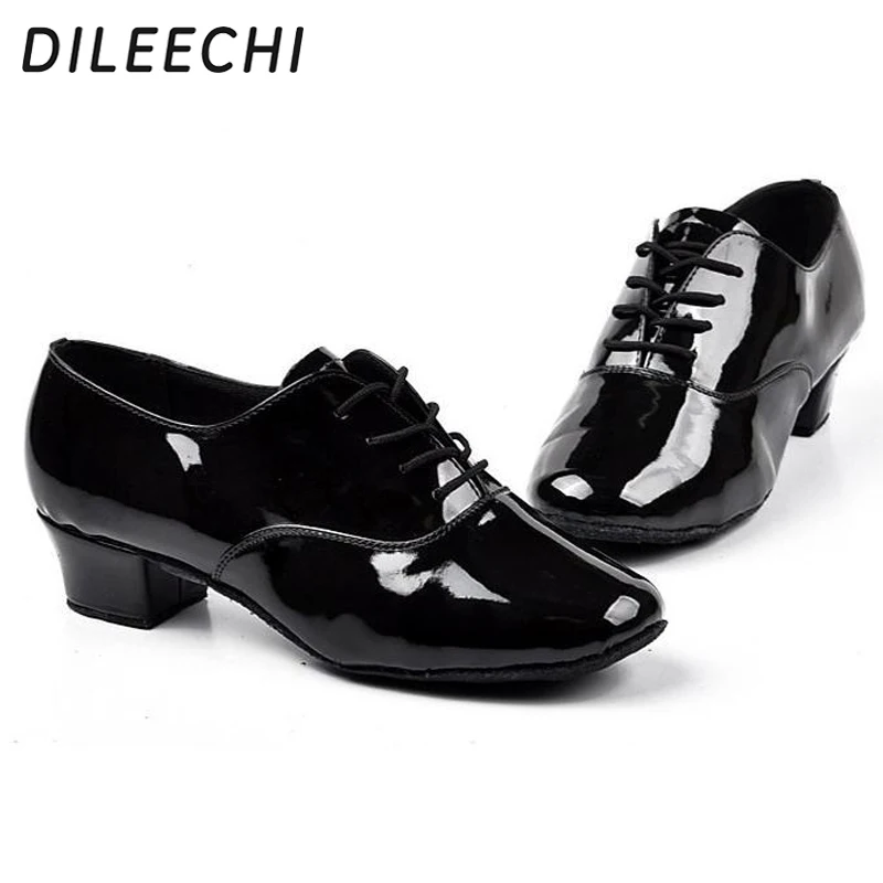 DILEECHI мужские туфли для латиноамериканских танцев черные из искусственной кожи