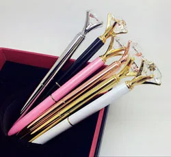 Новинка шариковая ручка с кристаллами модная большая металлическая для девушек