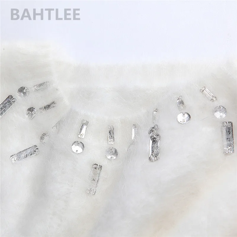 BAHTLEE Осень-зима женский джемпер из ангоры вязаные полосатые пуловеры с длинным