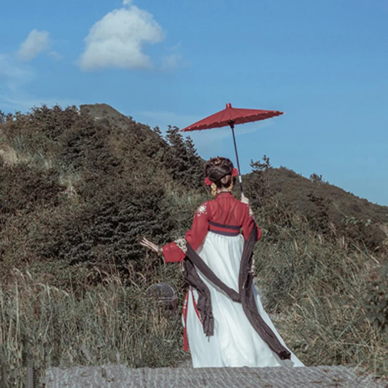 Женское платье Hanfu элегантная красная одежда ранние китайские костюмы народная