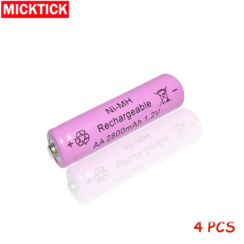 4 шт. 4X высокое качество аккумуляторная батарея AA 2800mAh NI MH1.2V 2A 5 # Baterias Аккумуляторы
