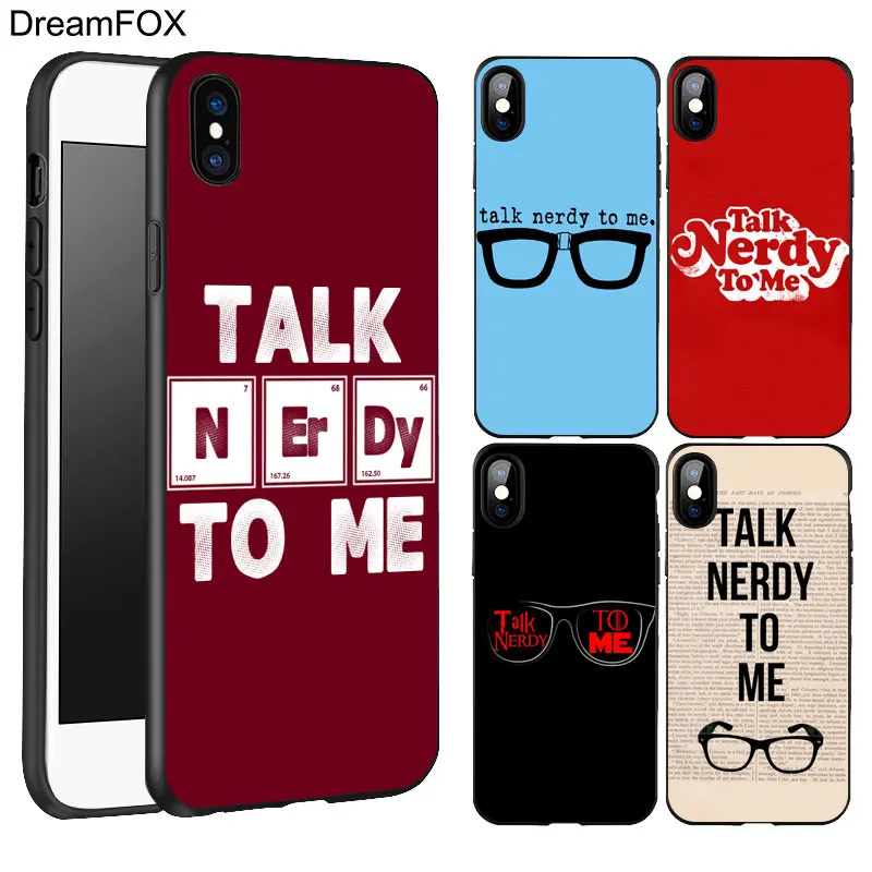 DREAMFOX K221 talk nerdy to me черный мягкий силиконовый чехол из ТПУ для Apple iPhone 11 Pro XR XS Max X 8 7 6