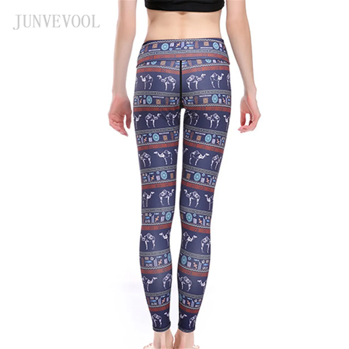 Животный верблюжий винтажный 3D ПРИНТ леггинсы женские Фэнтези высокая