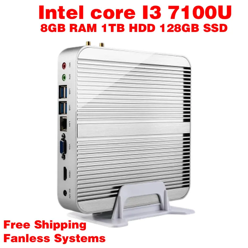 Мини-ПК Intel 7e Gen кабы Lac Оконные рамы 10 i3 7100u 8 ГБ Оперативная память 128 SSD 1 ТБ HDD 300 м