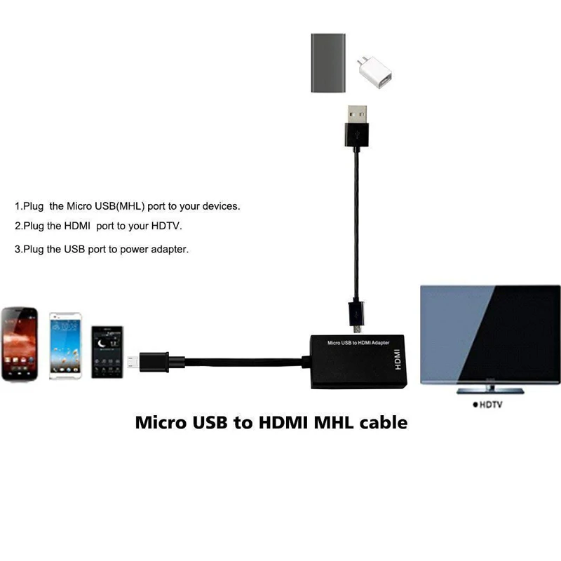 MHL Micro USB Мужской к HDMI Женский Кабель-адаптер для Android смартфона планшета ТВ HDMI 1080P HD аудио-видео кабель