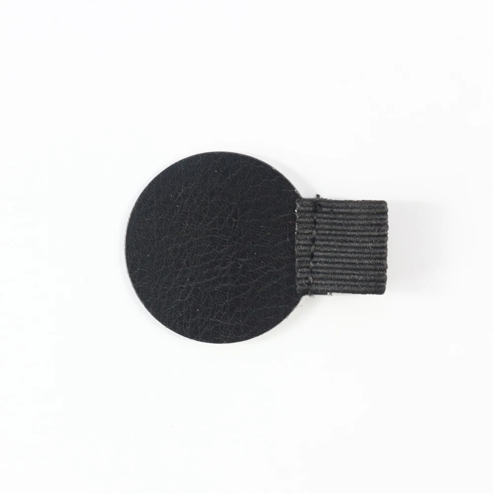 black round Domikee классический милый Радужный цвет офисный школьный кожаный эластичный держатель для ручек аксессуары для ноутбуков канцелярские принадлежности, 2 шт - Цвет: black round