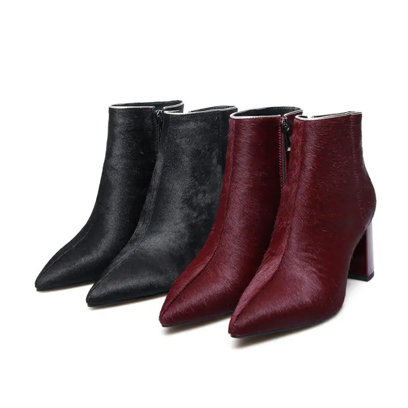 Женские ботильоны на молнии ASUMER с острым носком большие размеры 34 43 Осень зима