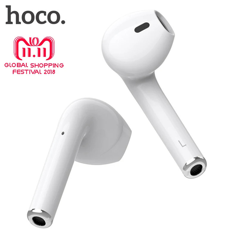 Наушники HOCO Twins Mini 3D стерео звук Bluetooth наушники настоящие Беспроводные спортивные наушники с сенсорным управлением наушники с внешним аккумулятором
