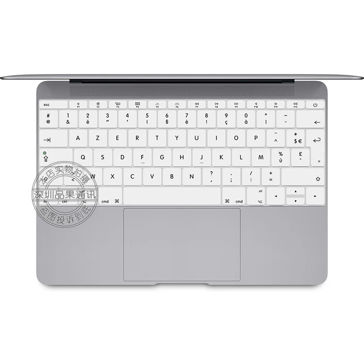Coosbo-Франция/Французский AZERTY Красочные Силиконовый чехол кожи защита наклейка для 1" Mac Macbook/12 дюймов macbook12 - Цвет: white