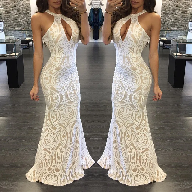 Летний стиль элегантное платье Для женщин Вечеринка Сексуальная Холтер спинки