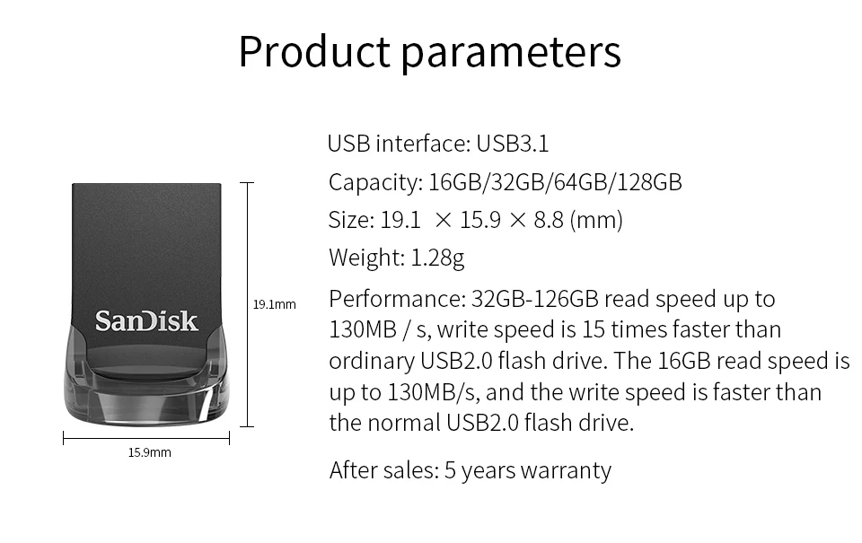Высокая Скорость двойной флеш-накопитель SanDisk Fit USB флеш-накопитель 64Гб CZ430 16 Гб мини USB флэш-накопитель 3,1 до 130 МБ/с. флеш-накопитель 32 Гб 128 Гб карта памяти