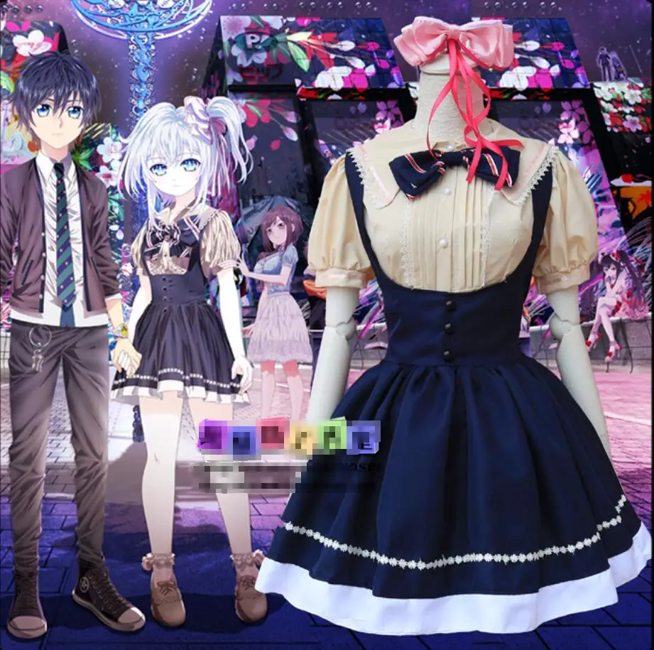 

New Anime Hand Shakers cos Sproutcket Gear cartoon Japanese Halloween summer Daily girls sweet Lolita dress set