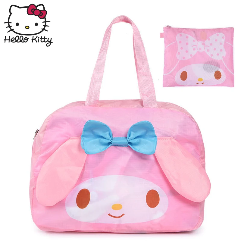 Милая розовая сумка на плечо с рисунком hello kitty для девочек и женщин, багаж для путешествий, переносные сумки для хранения, детские подарки, плюшевые рюкзаки для багажа