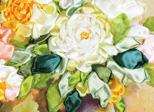 Набор для рукоделия набор лент вышивки крестиком лестницы вазы ромашки цветы