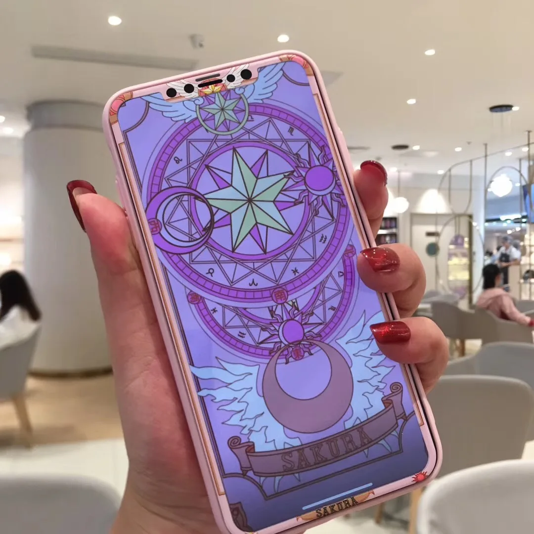 Защитное стекло для iPhone XR XS Max X 11 Pro 3D пленка из закаленного стекла с цветами