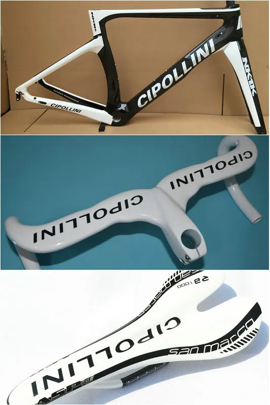Белый Cipollini NK1K шоссейный углеродный гоночный велосипед рама глянцевая/матовая bb68 bb30+ руль+ седло белого и черного цвета