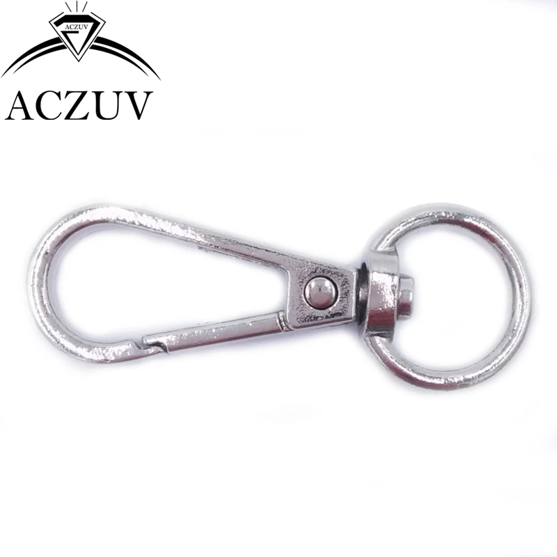 Rhodium Plated 100pcs 40mm 48mm Swivel Lobster Clasps Snap Hooks Plate Buckles for Keychains Purse Chain DIY Findings BBSC002