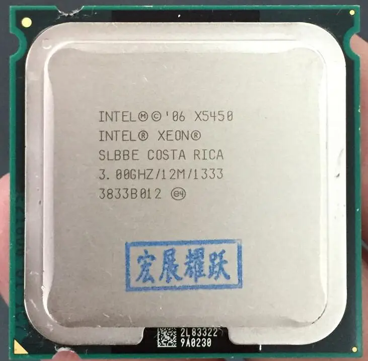 Intel Xeon X5450 Quad-Co SLBBE EO процессор близко к LGA775 Процессор работает на LGA 775 платы нет