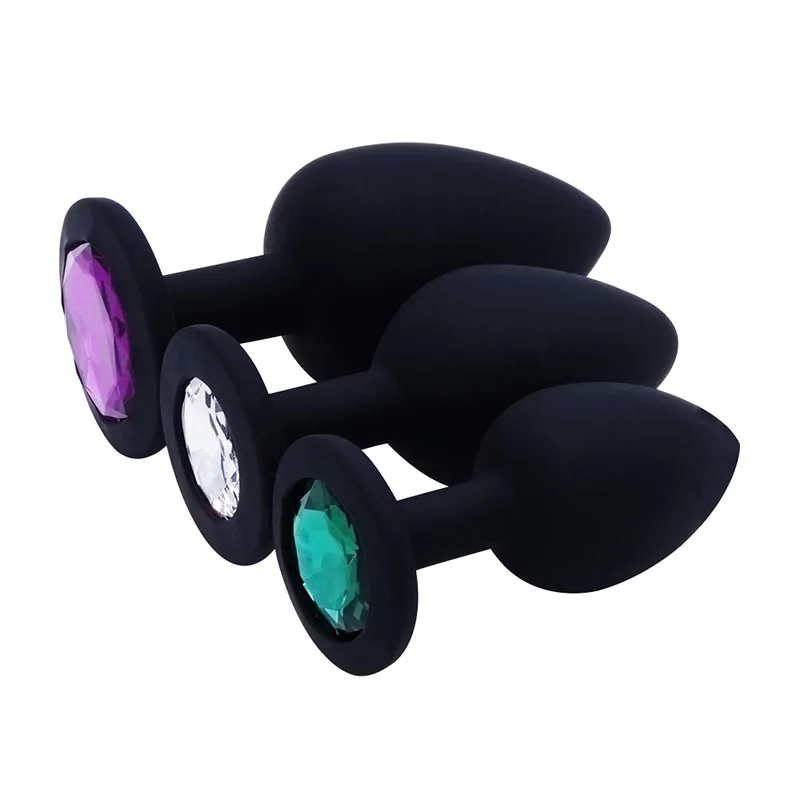 Силиконовая Анальная пробка унисекс Позолоченные ювелирные изделия Секс-пробка